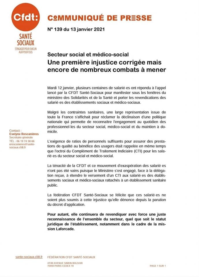 Communiqué de presse